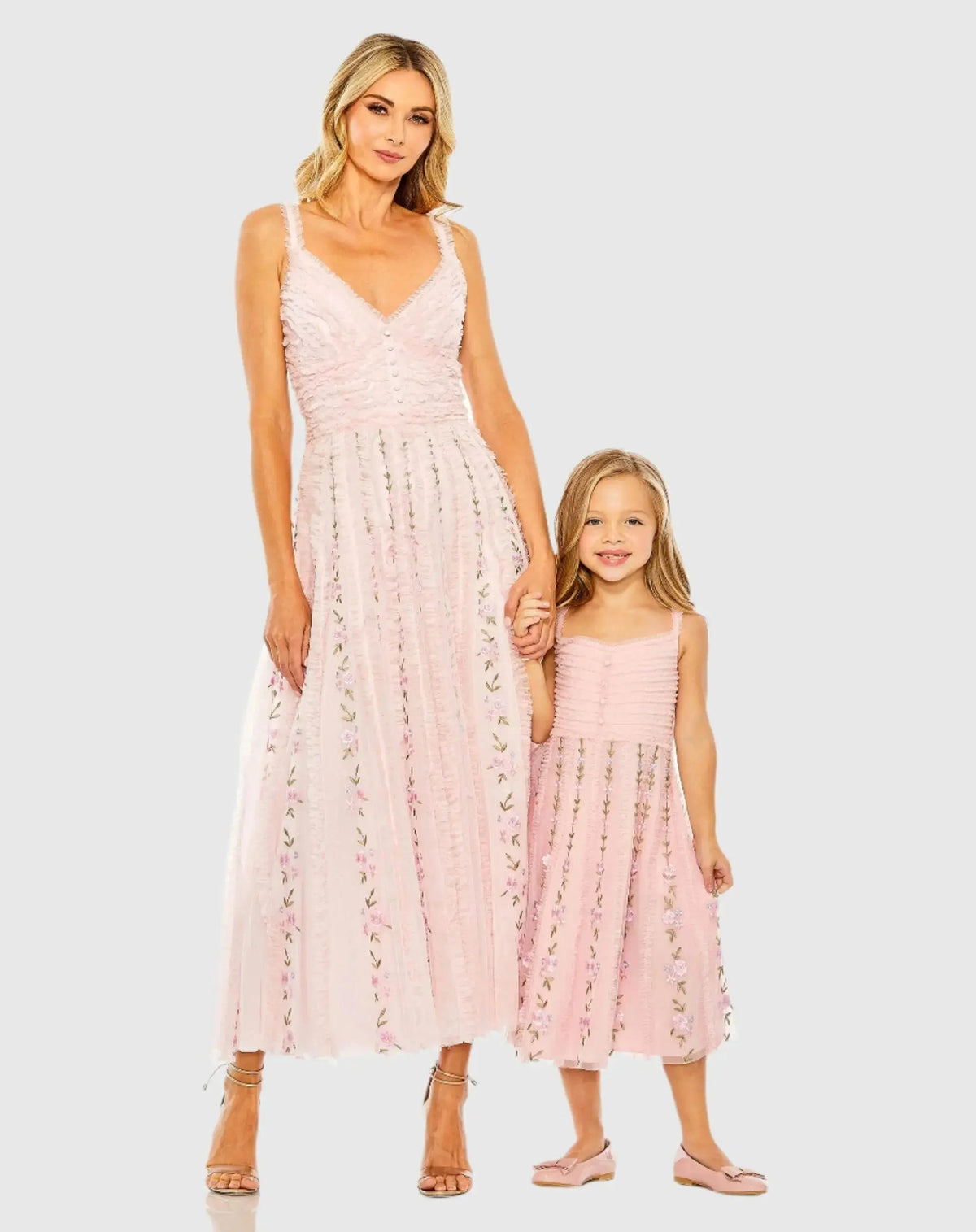 Women's Pink Mini Dress Floral - Pink Ruffle Mesh