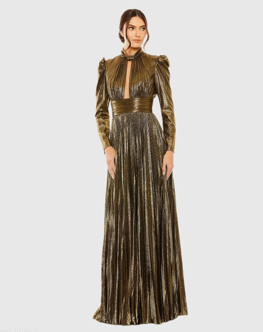 Women's Dress - Cutout Pleated