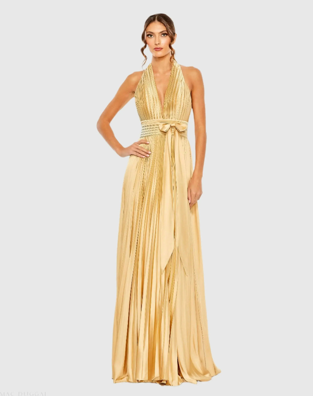 Women's Dress Halter - Pleated