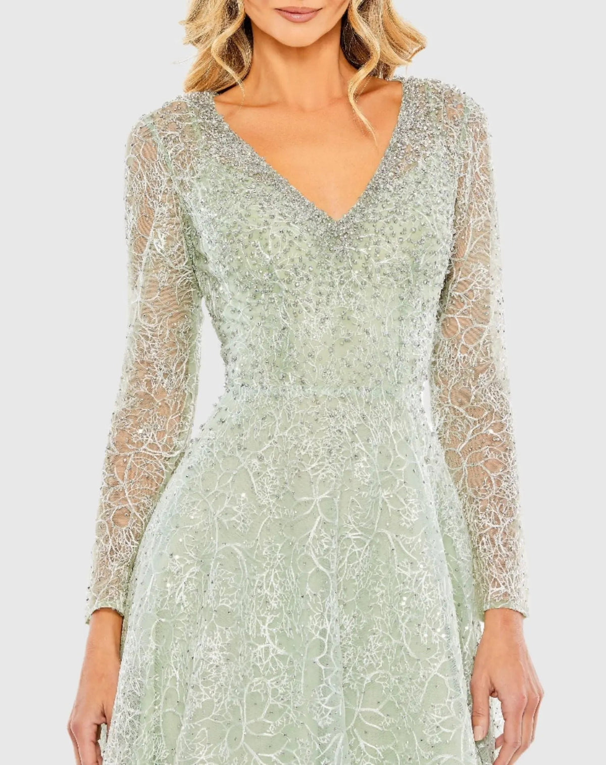 Women's Green Dress - Green Lace Mesh