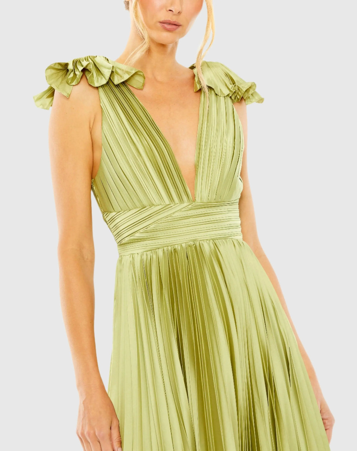 Women's Green Dress Sleeveless - 49734