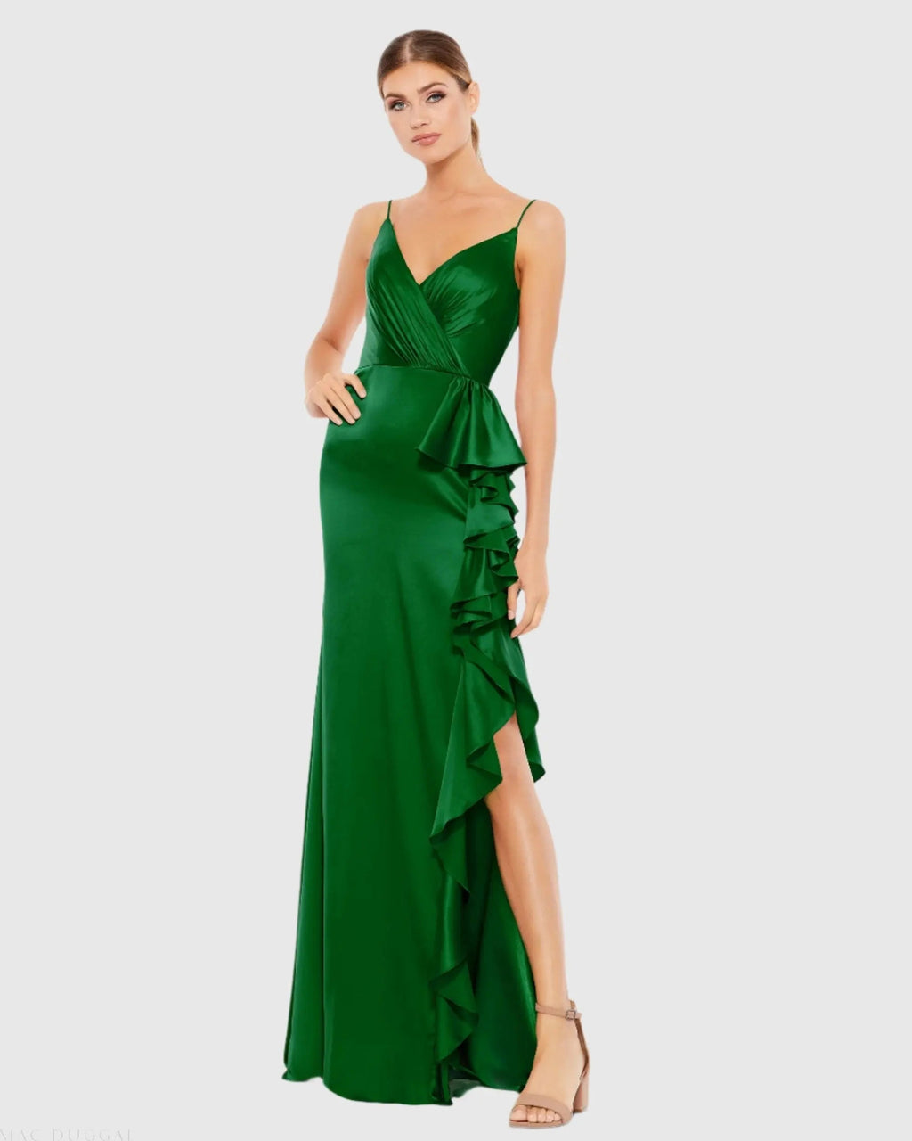 Women's Dress Satin - Ruffle Asymmetrical