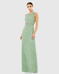 Women's Green Dress Sequin Sleeveless