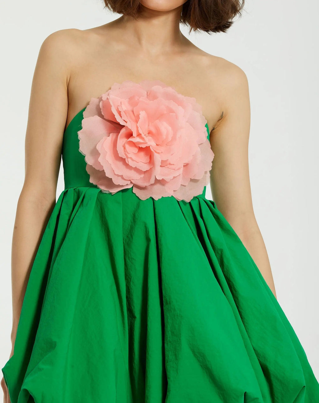 Women's Green Mini Dress Strapless