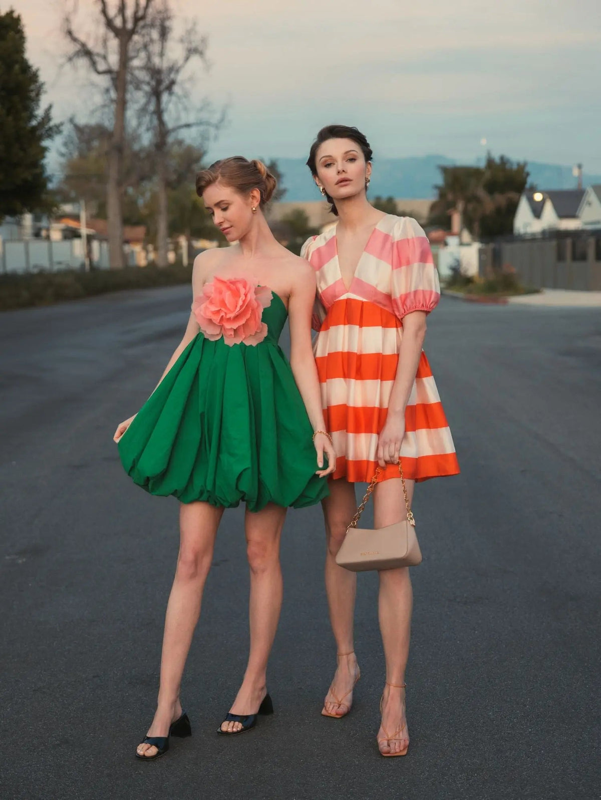 Women's Green Mini Dress Strapless