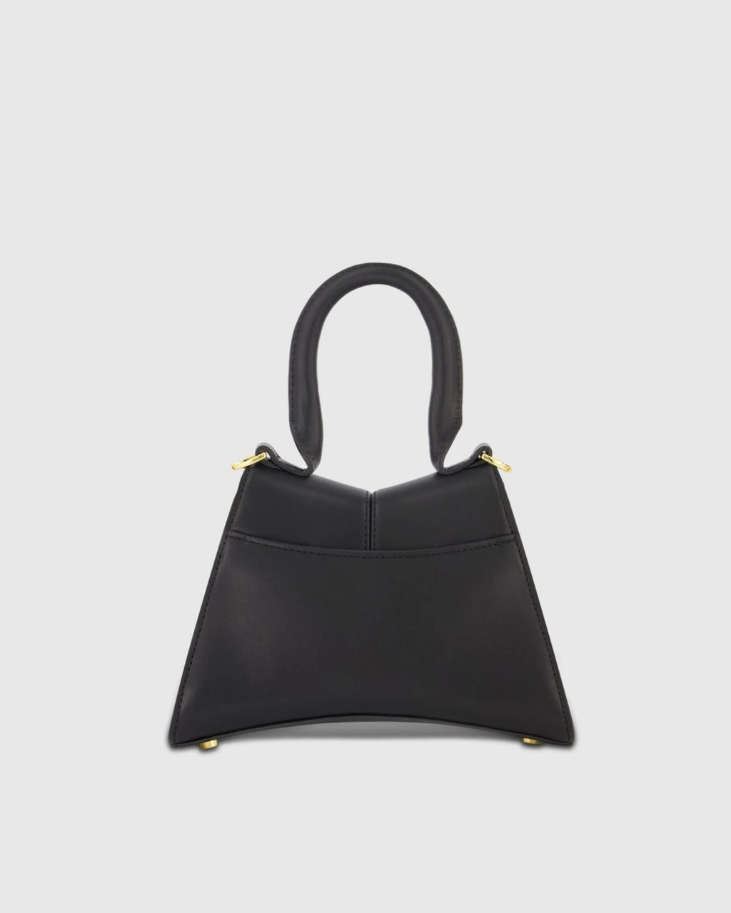 Women's Black Buckled Mini Croco Leather Handbag