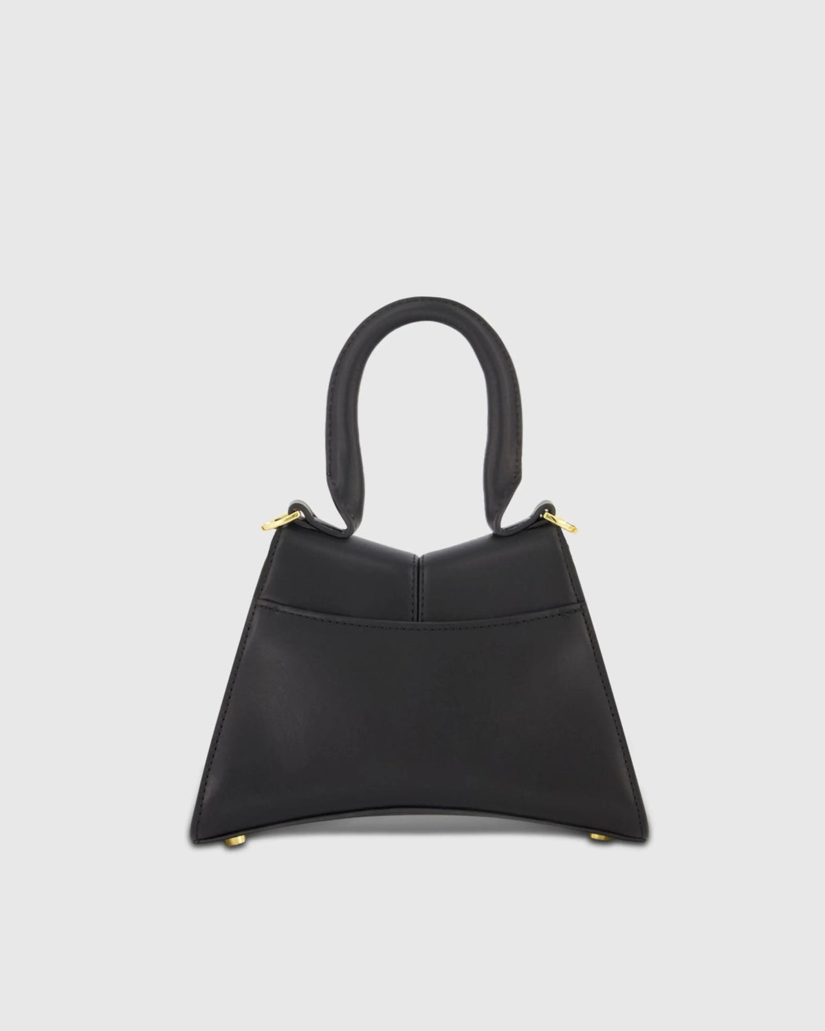 Women's Black Buckled Mini Croco Leather Handbag