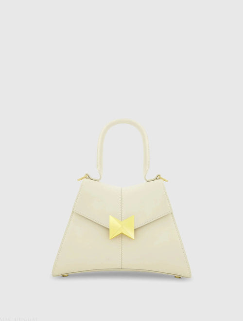 Women's Angular Small Leather Handbag With Gold Hardware