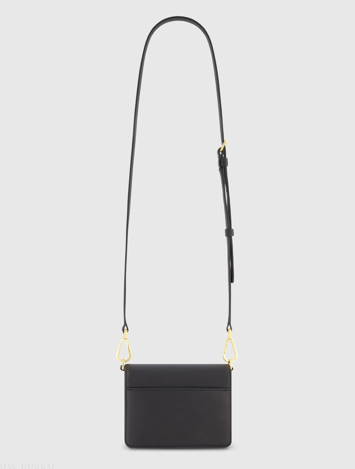 Women's Black Mini Leather Tone-on-Tone Crossbody Bag