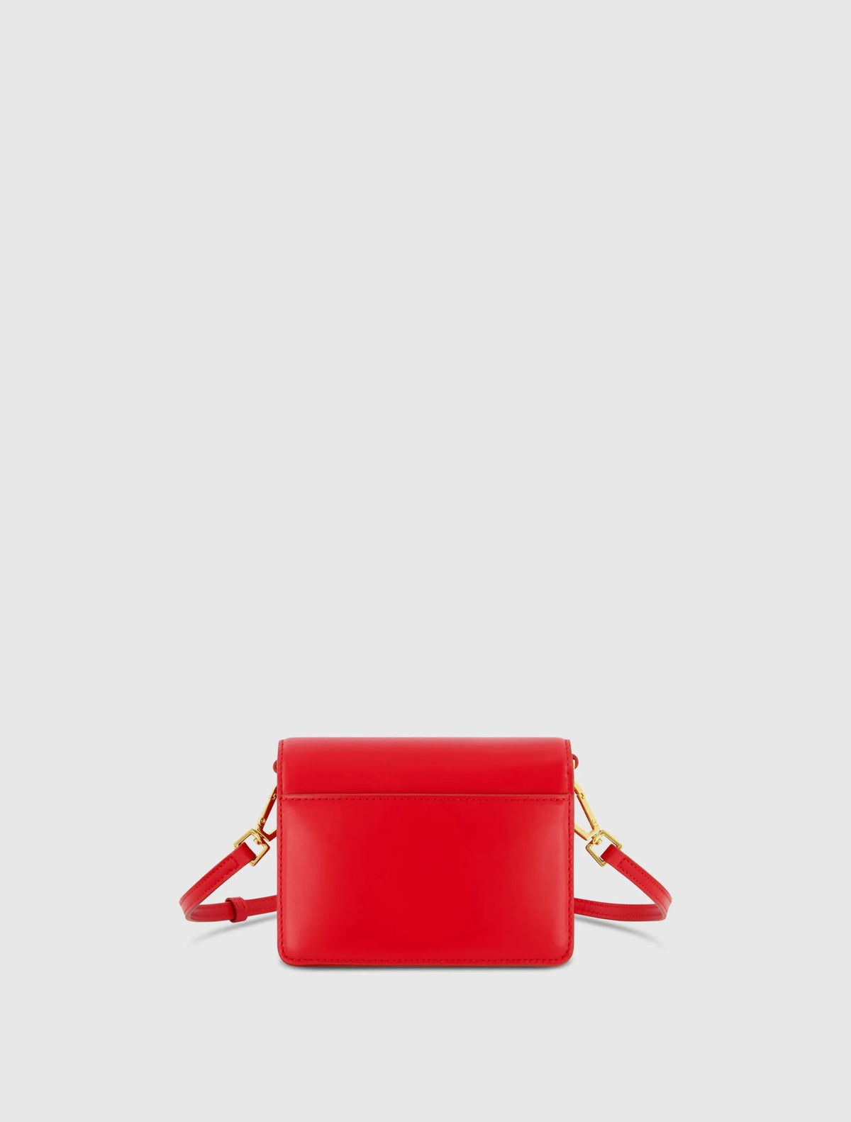 Red Mini Leather Tone On Tone Crossbody Bag