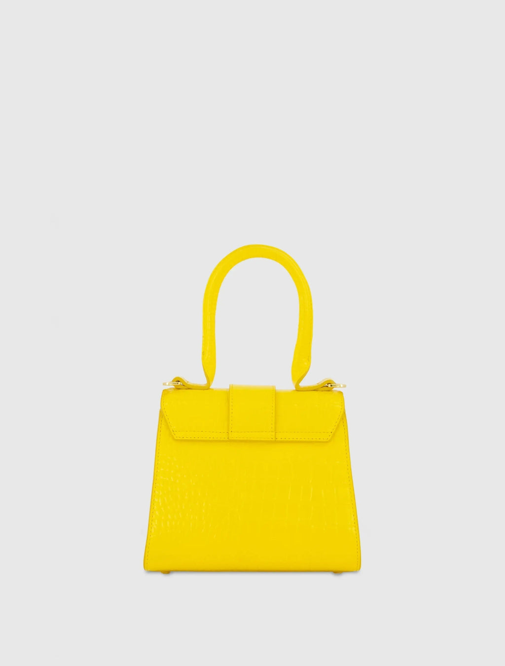 Women's Yellow Mini Leather Handbag with Gold Hardware