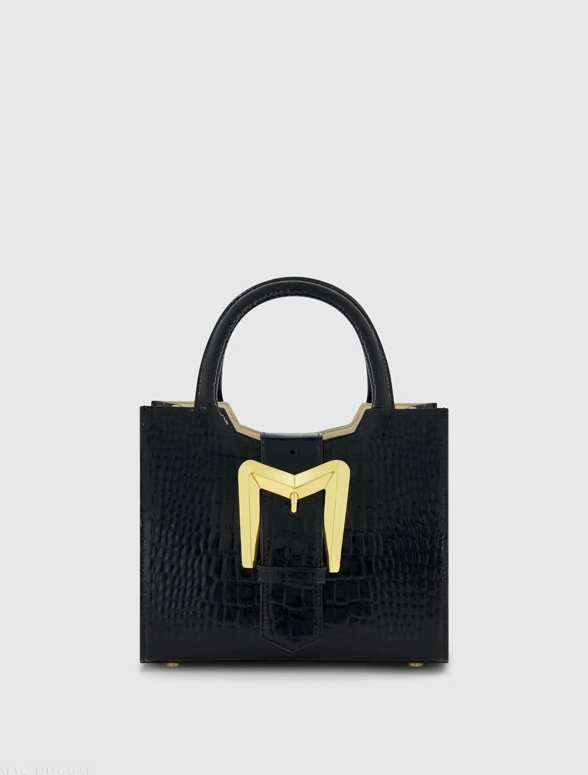 Crocodile Leather Tote Bag With Gold Buckle - FINAL SALE