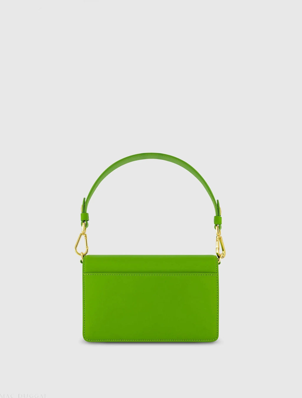 Women's Green Classic Leather Shoulder Bag with Gold Hardware