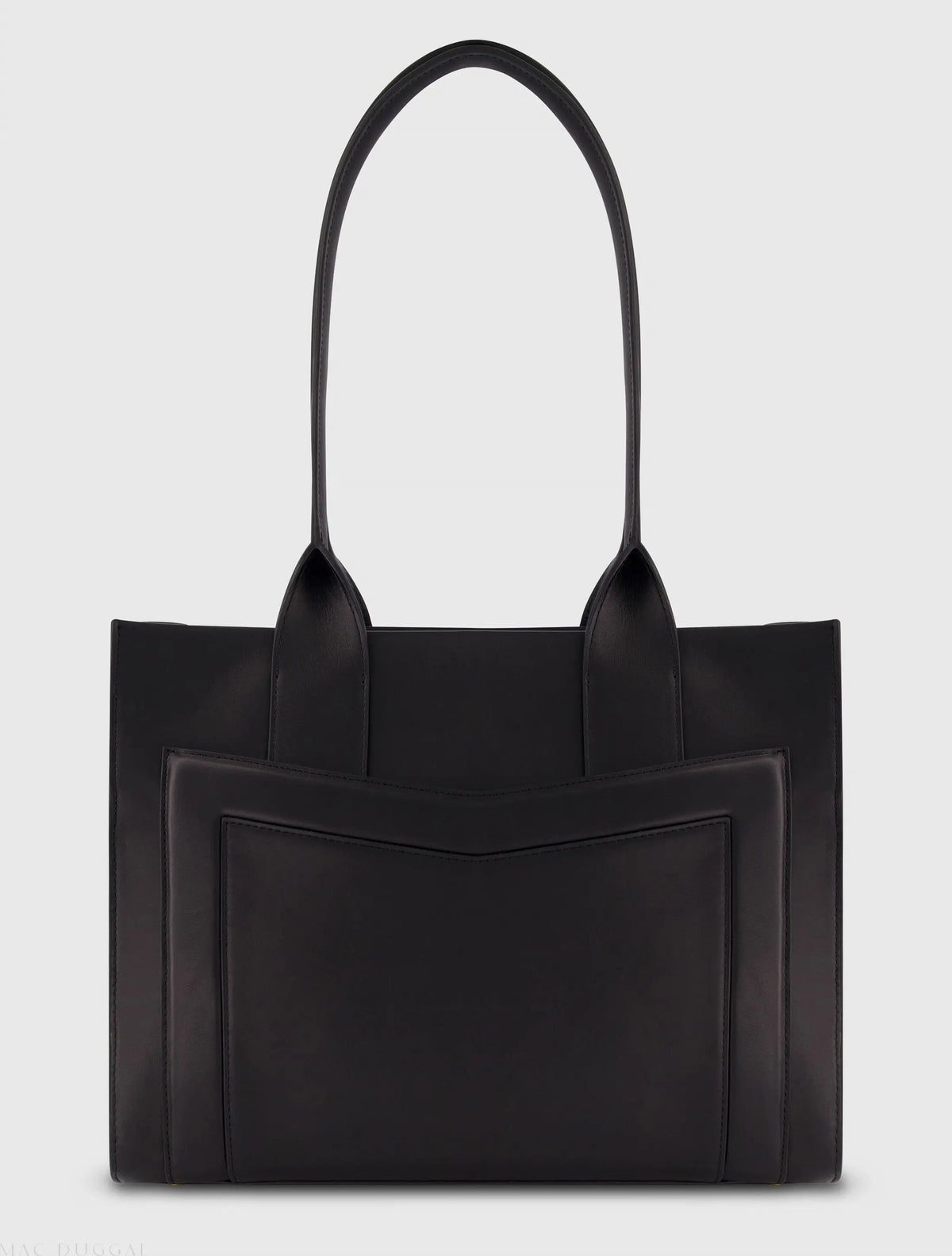 Black Large Leather Tote Bag With Gold Hardware