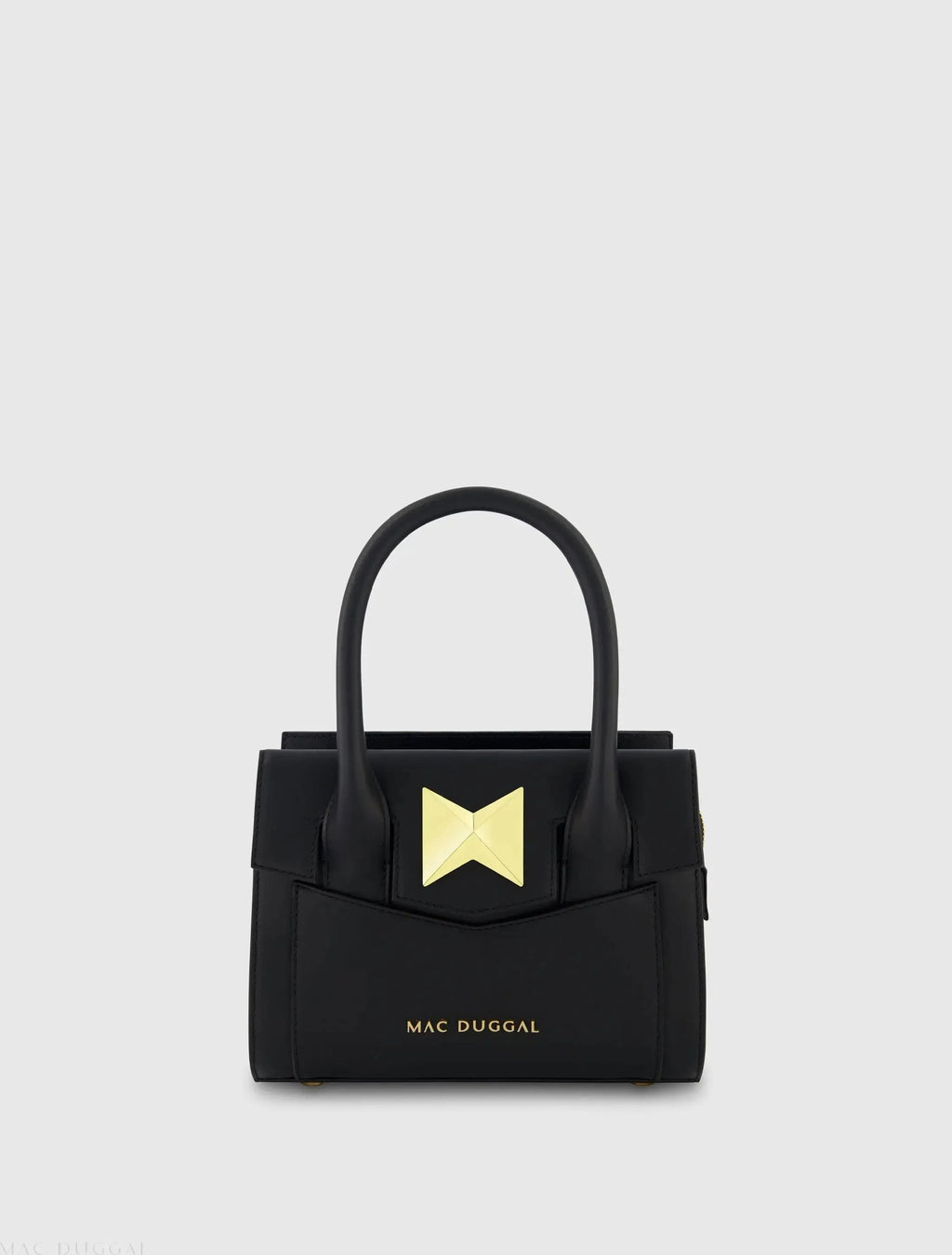 Women's Black Small Leather Tote Bag With Gold Hardware FINAL SALE