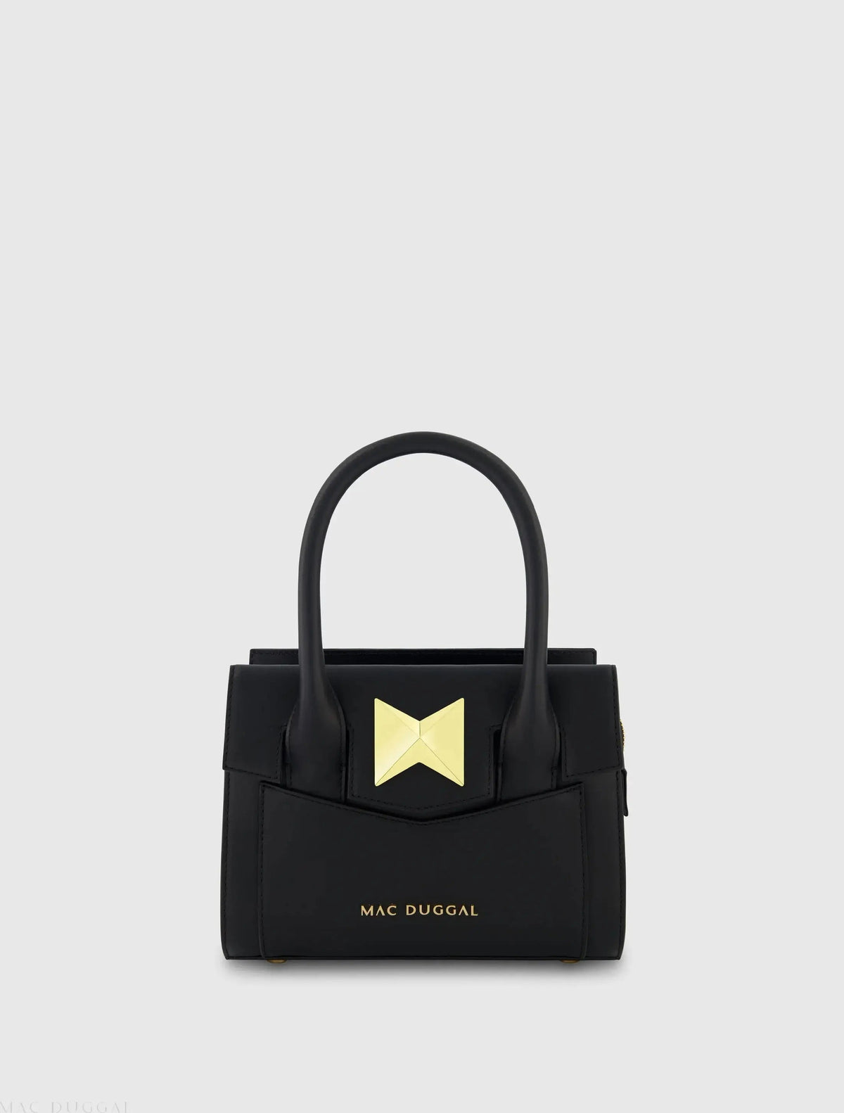 Women's Black Small Leather Tote Bag With Gold Hardware FINAL SALE