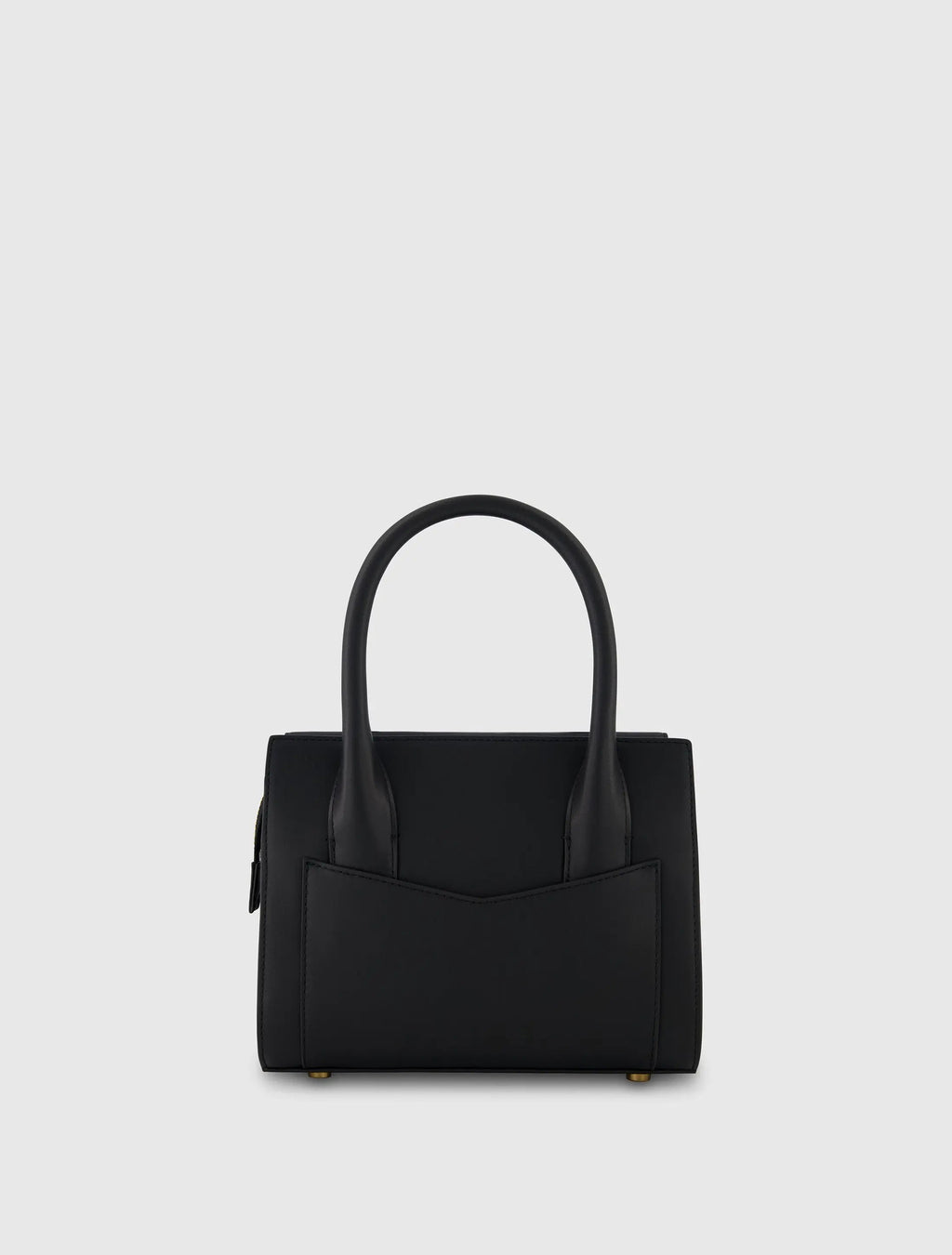 Women's Black Small Leather Tote Bag With Gold Hardware FINAL SALE