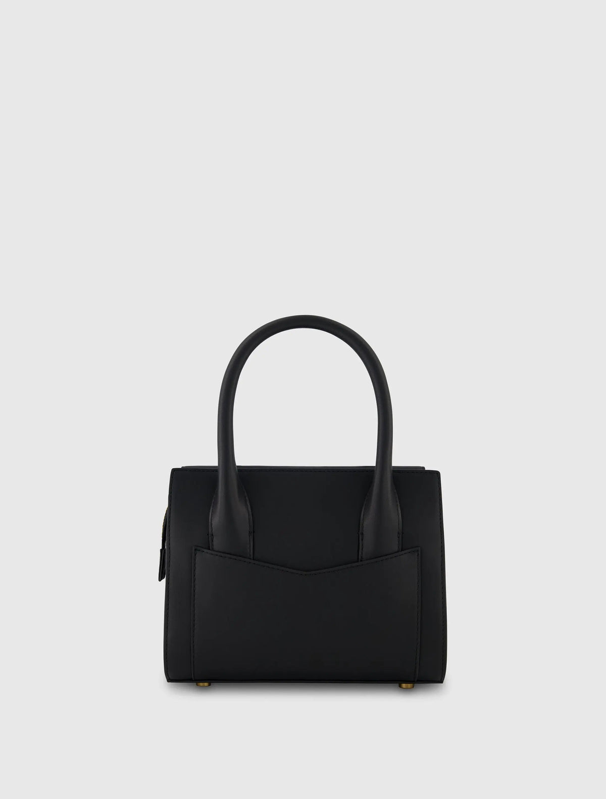 Women's Black Small Leather Tote Bag With Gold Hardware FINAL SALE