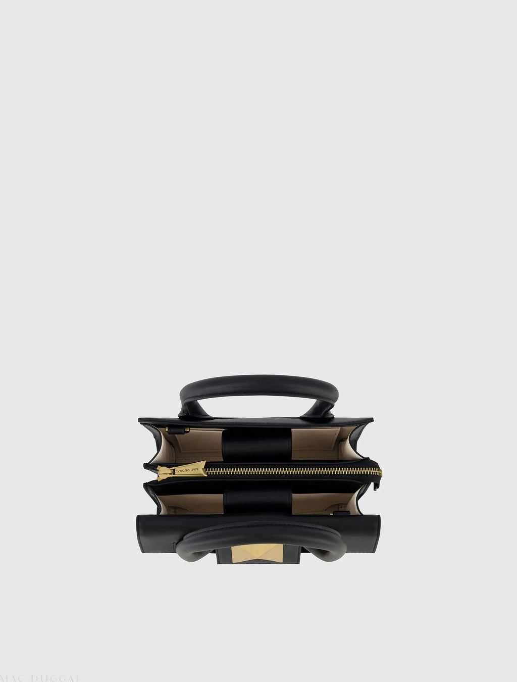 Women's Black Small Leather Tote Bag With Gold Hardware FINAL SALE