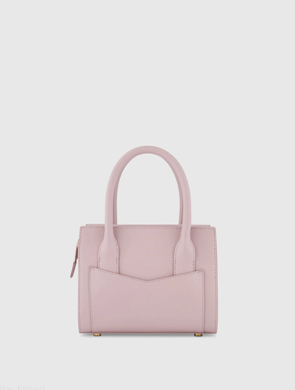 Purple Small Leather Tote Bag With Gold Hardware - FINAL SALE