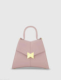 Women's Purple Medium Angular Leather Handbag With Gold Hardware
