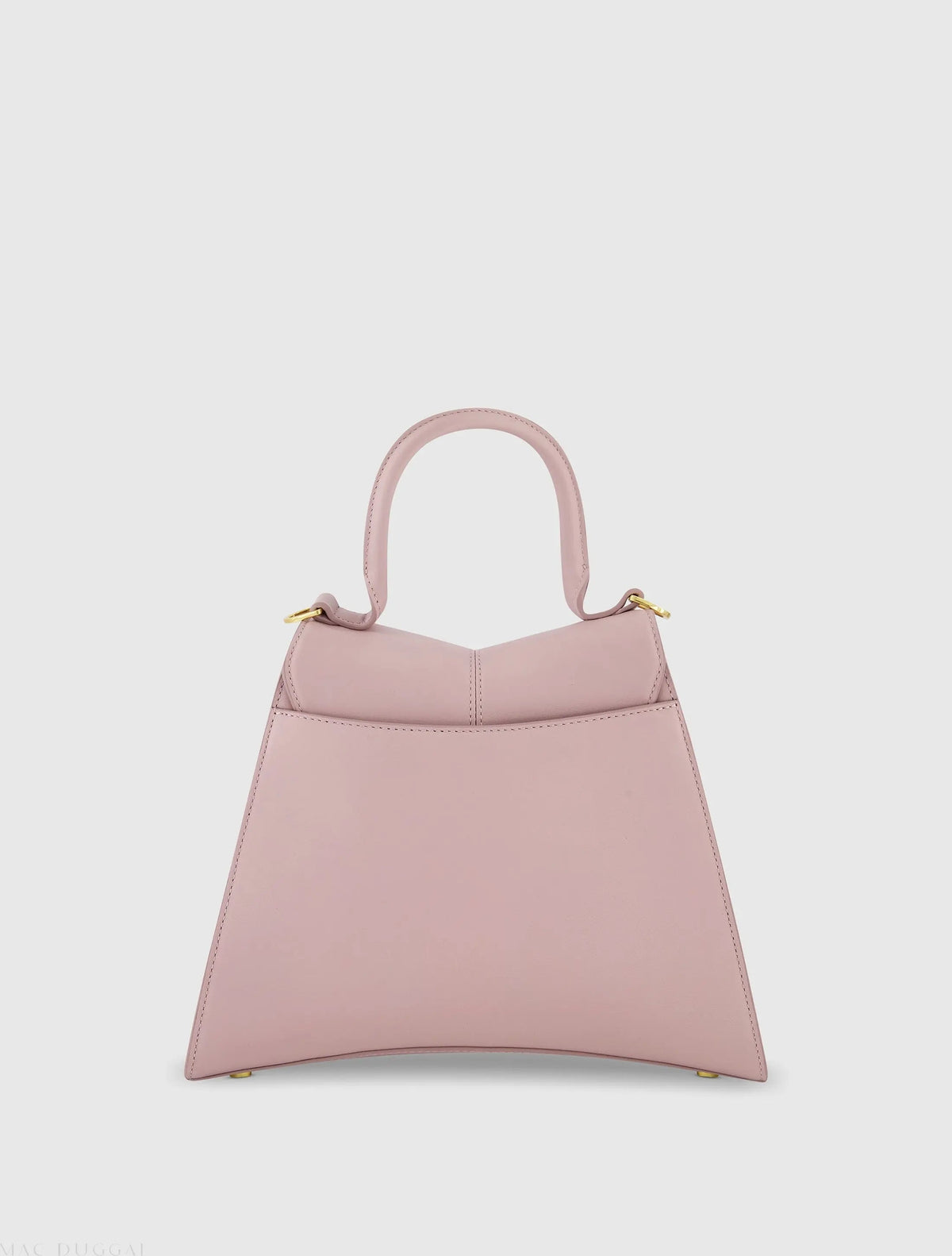 Women's Purple Medium Angular Leather Handbag With Gold Hardware