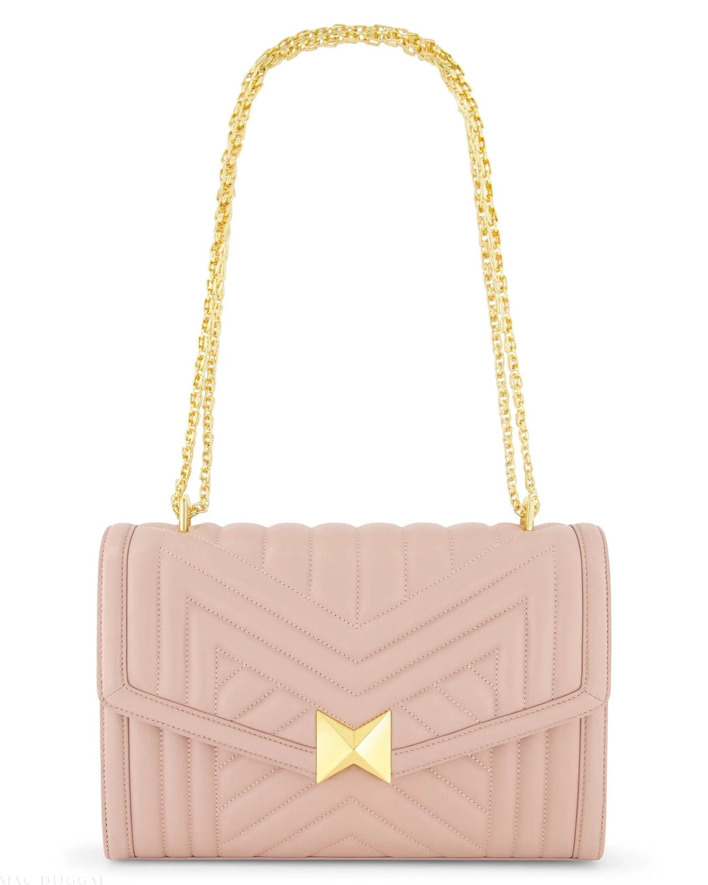 Women's Pink Quilted Napa Leather Handbag With Gold Hardware FINAL SALE