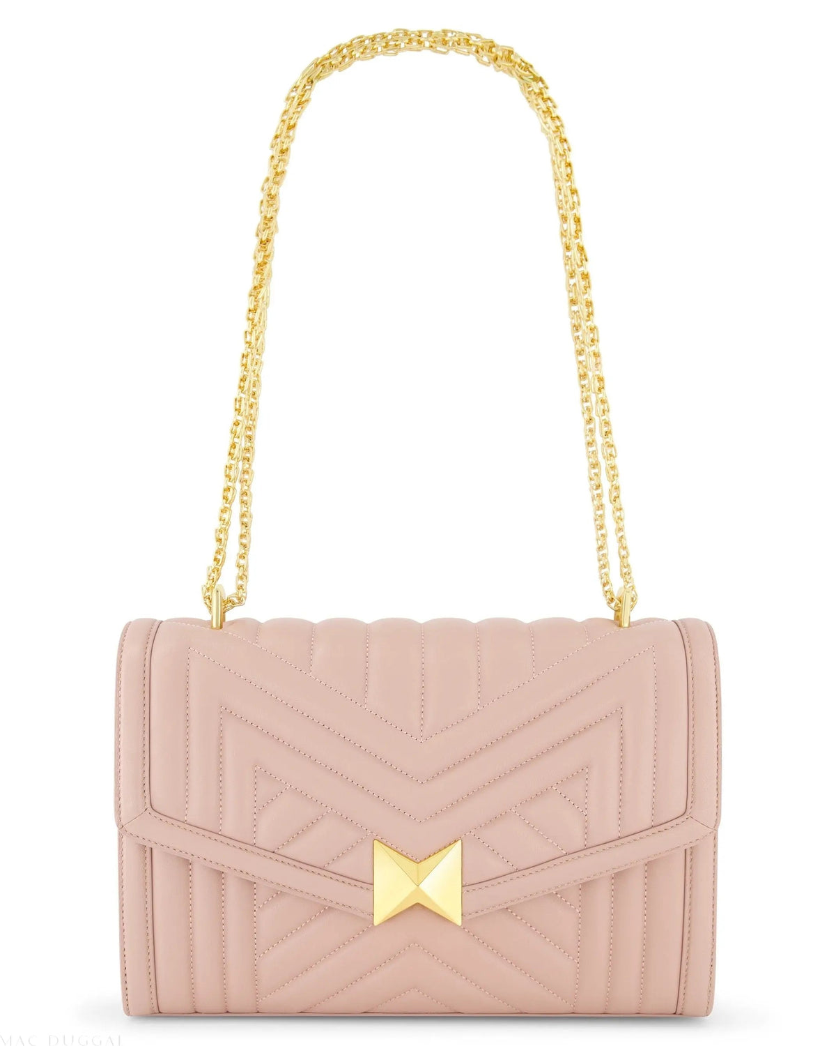 Women's Pink Quilted Napa Leather Handbag With Gold Hardware FINAL SALE
