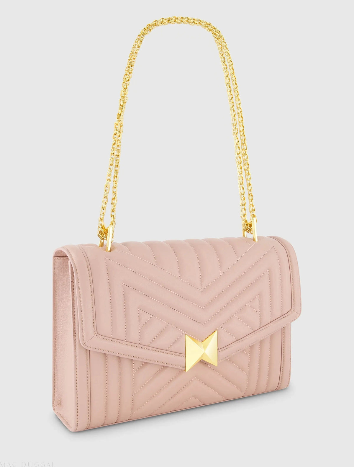 Women's Pink Quilted Napa Leather Handbag With Gold Hardware FINAL SALE