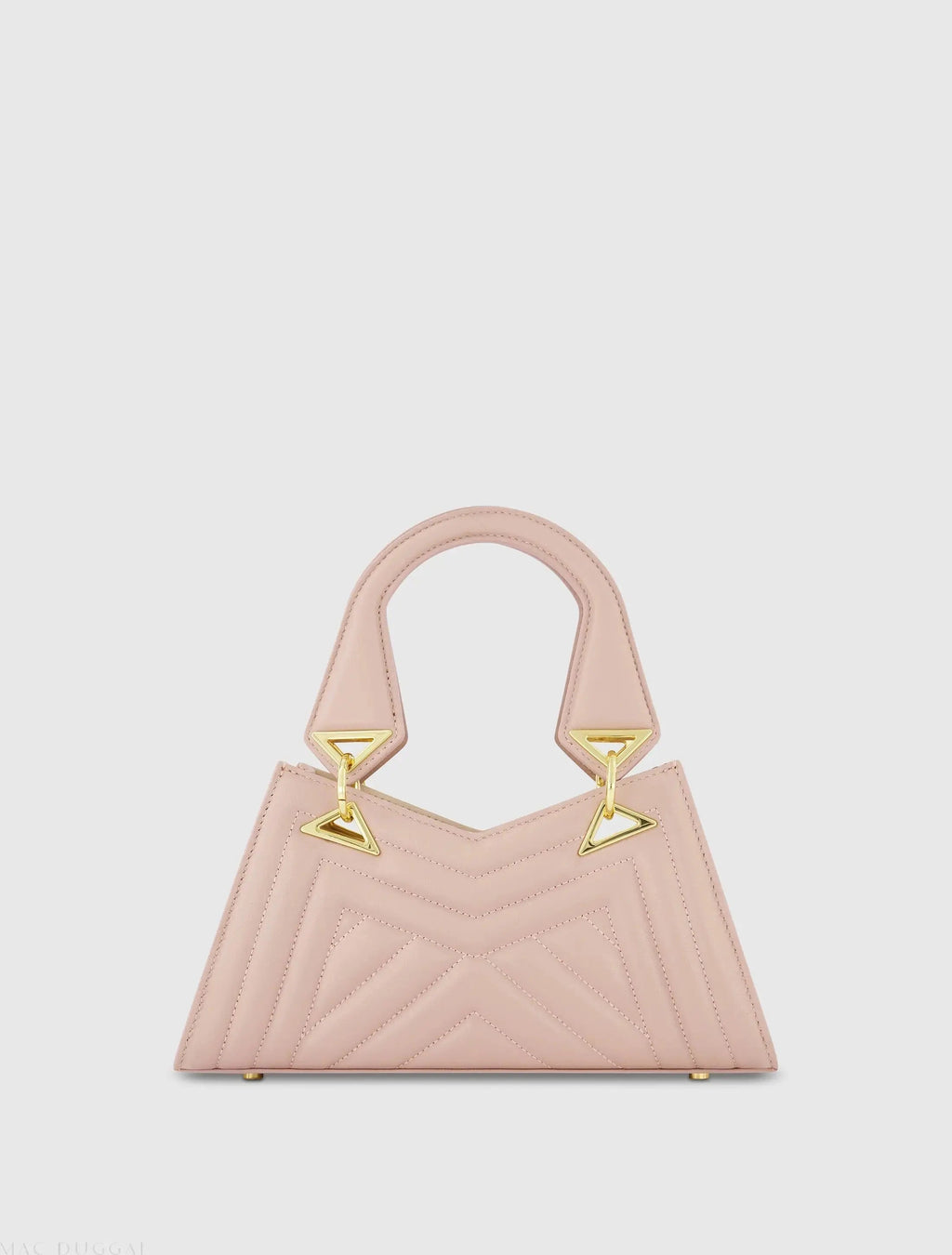Women's Pink Angular Quilted Napa Leather Handbag