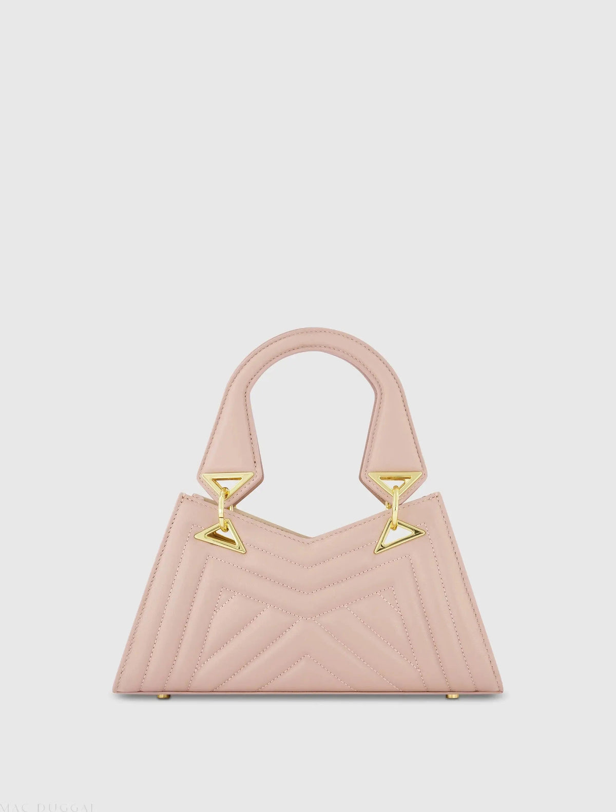 Women's Pink Angular Quilted Napa Leather Handbag