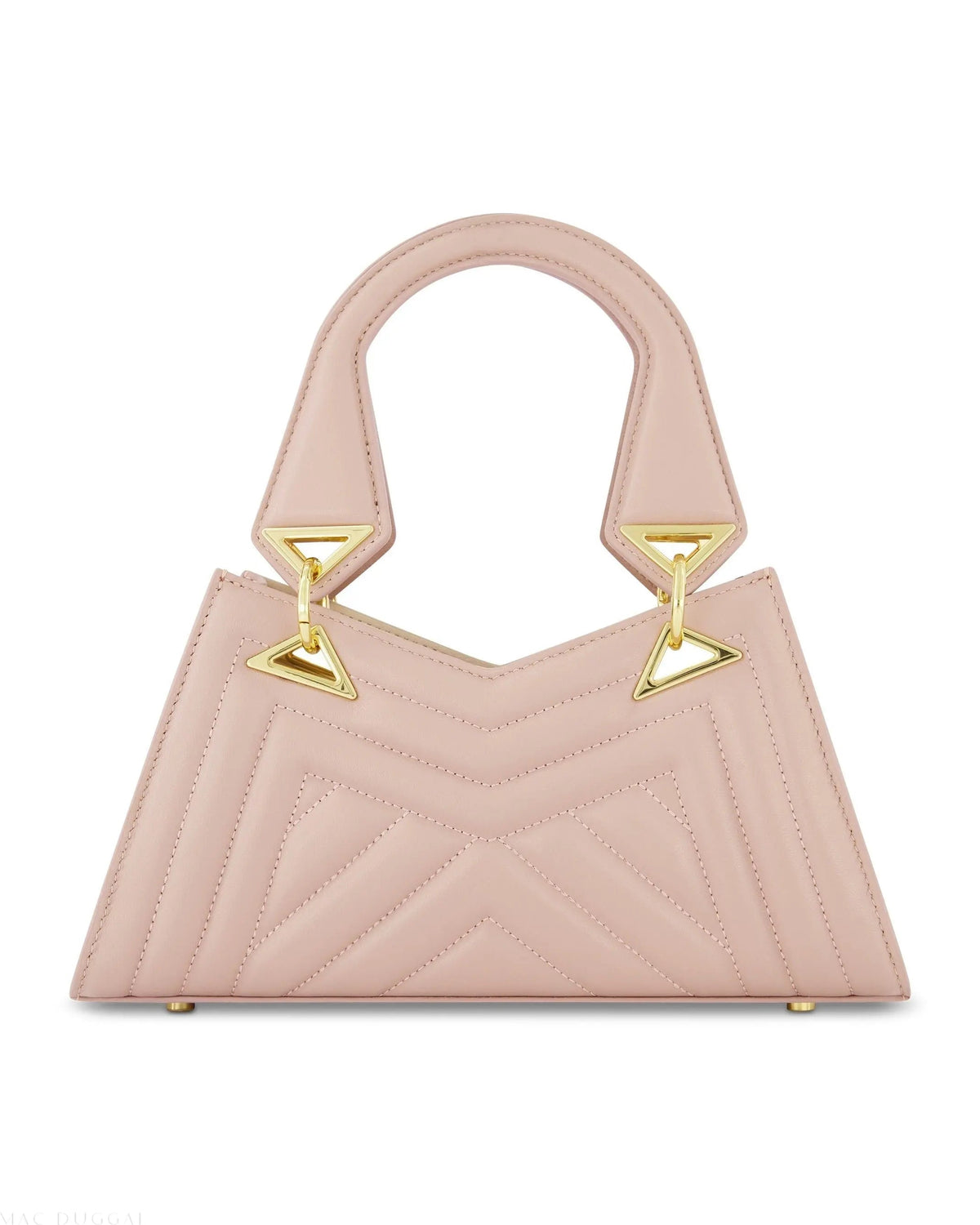 Women's Pink Angular Quilted Napa Leather Handbag