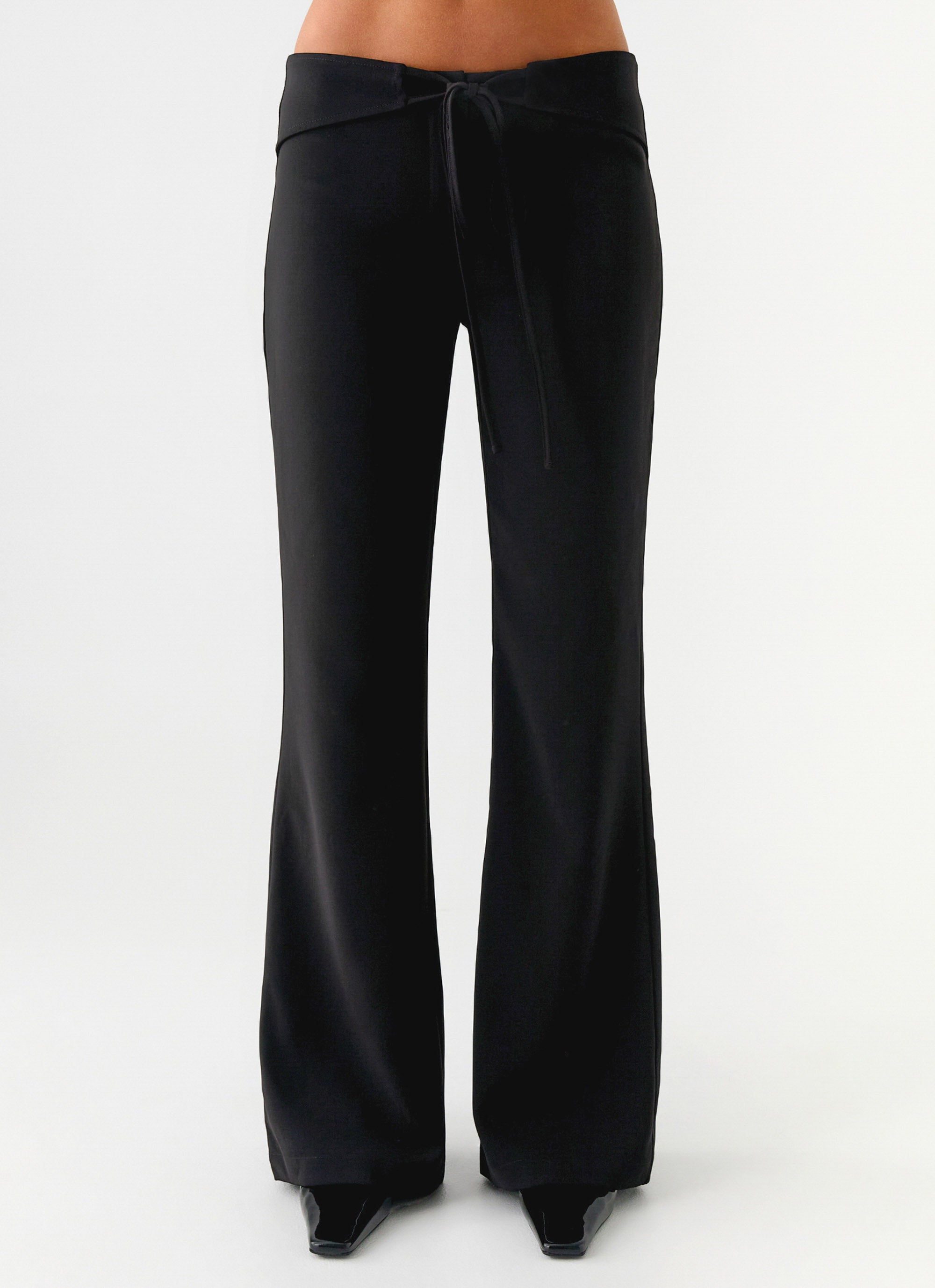 Houston Tie Front Pants - Black