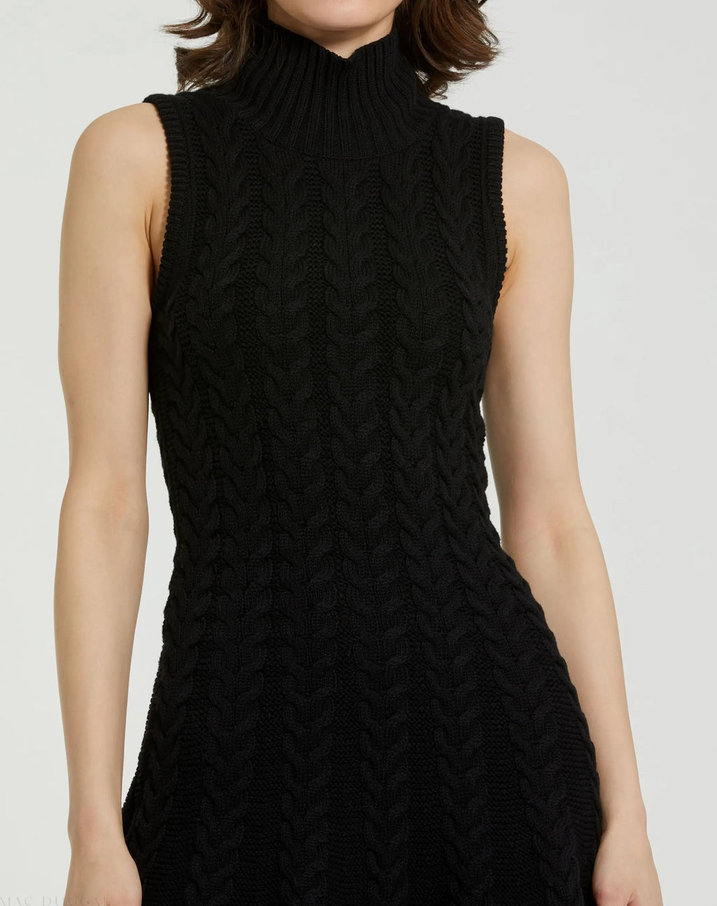 Women's Black Mini Dress Sleeveless - Black Knit