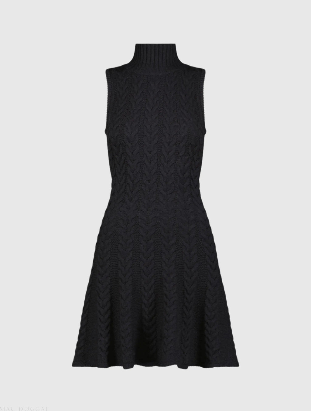 Women's Black Mini Dress Sleeveless - Black Knit