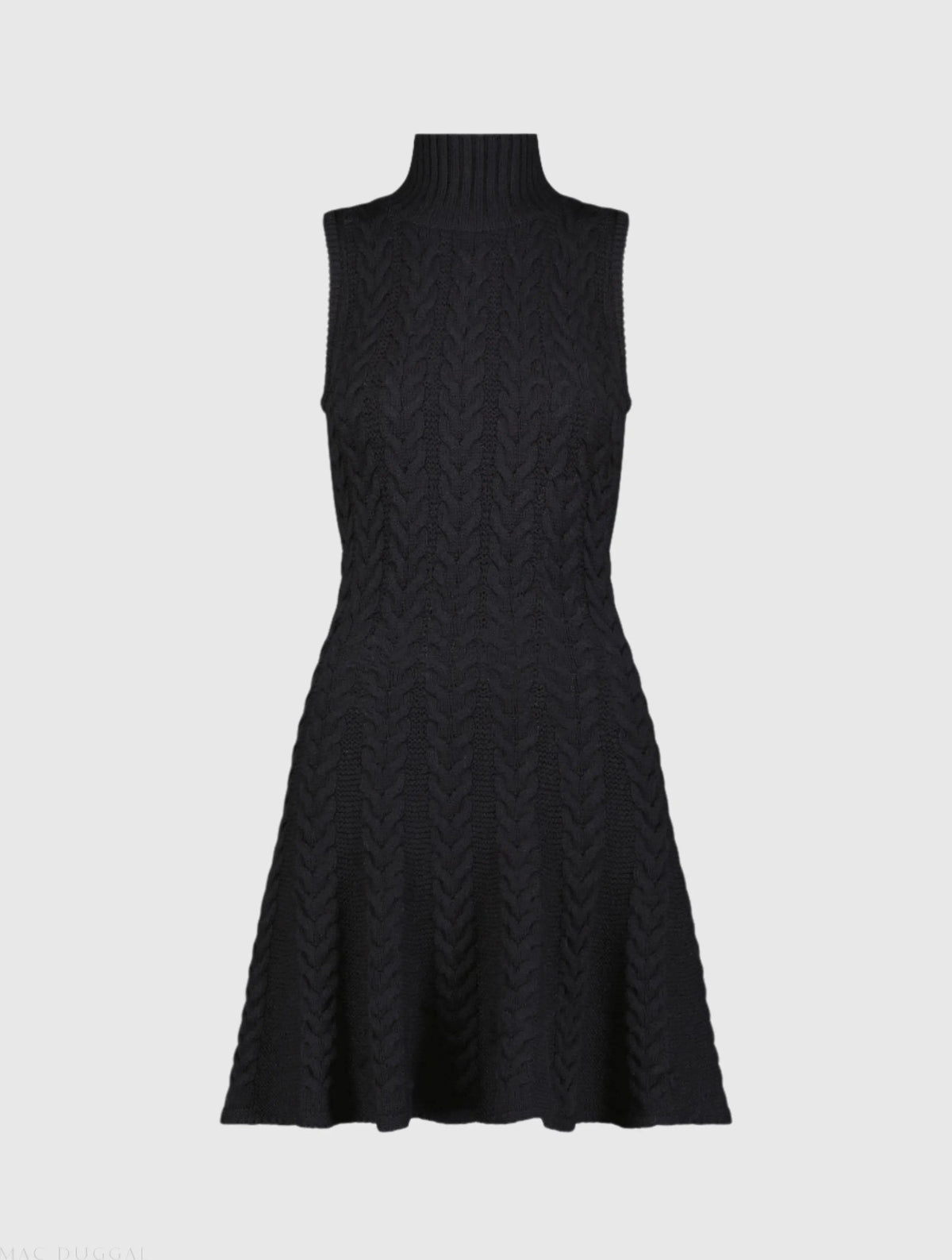 Women's Black Mini Dress Sleeveless - Black Knit