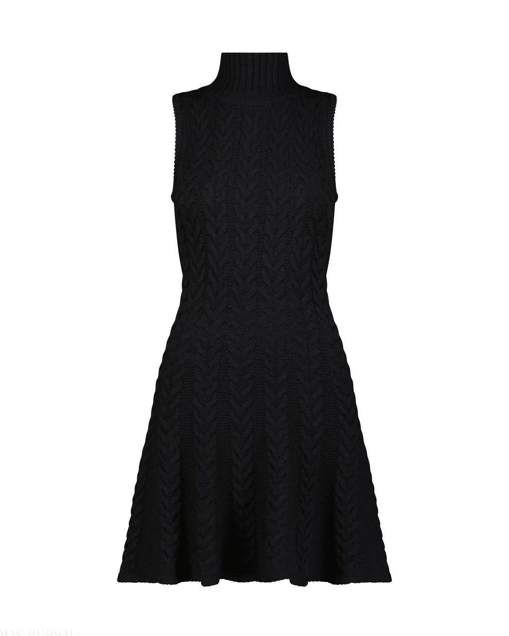 Women's Black Mini Dress Sleeveless - Black Knit