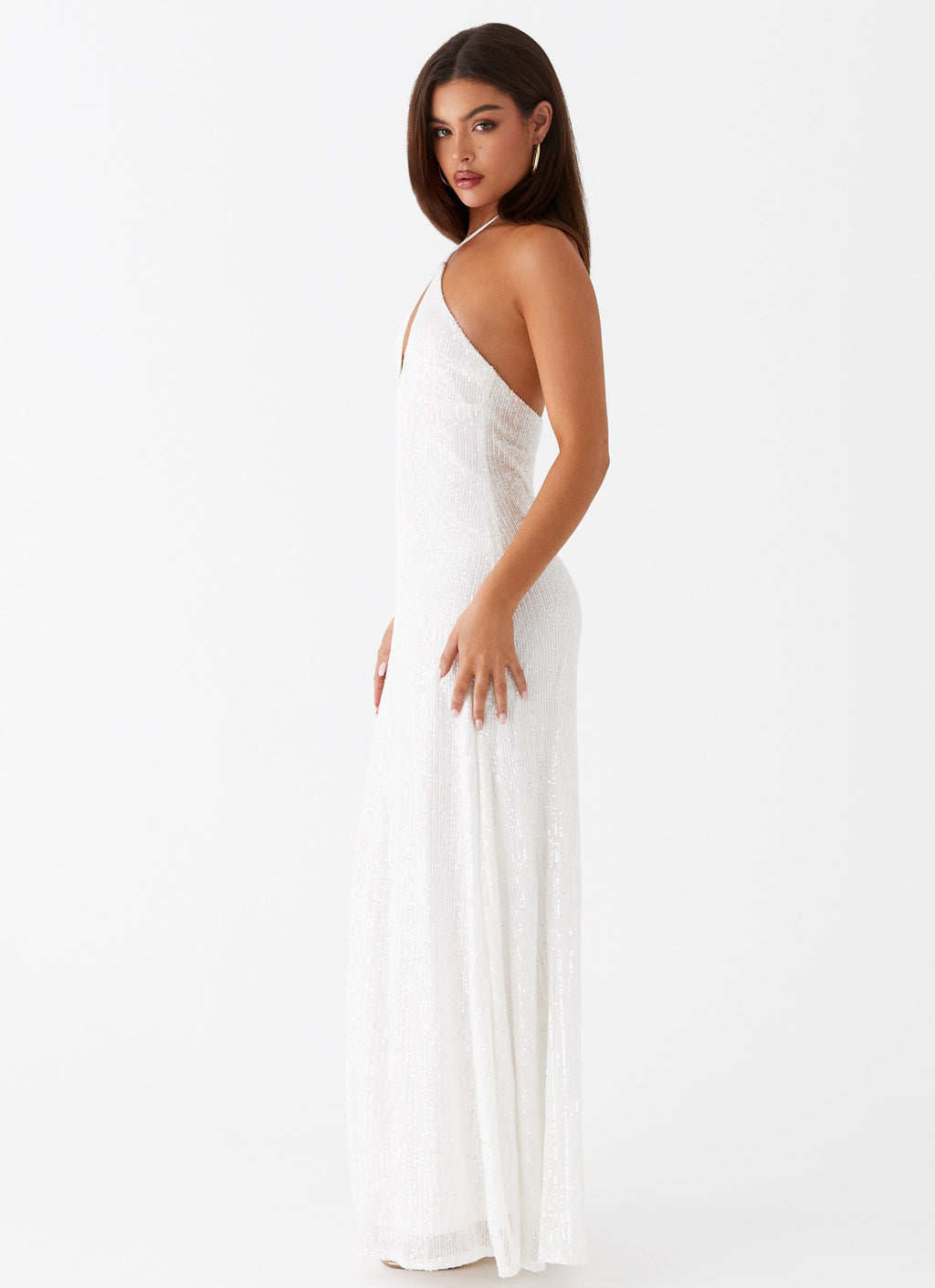 Latanya Sequin Maxi Dress - White
