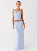 Like A Flower Maxi Skirt - Baby Blue