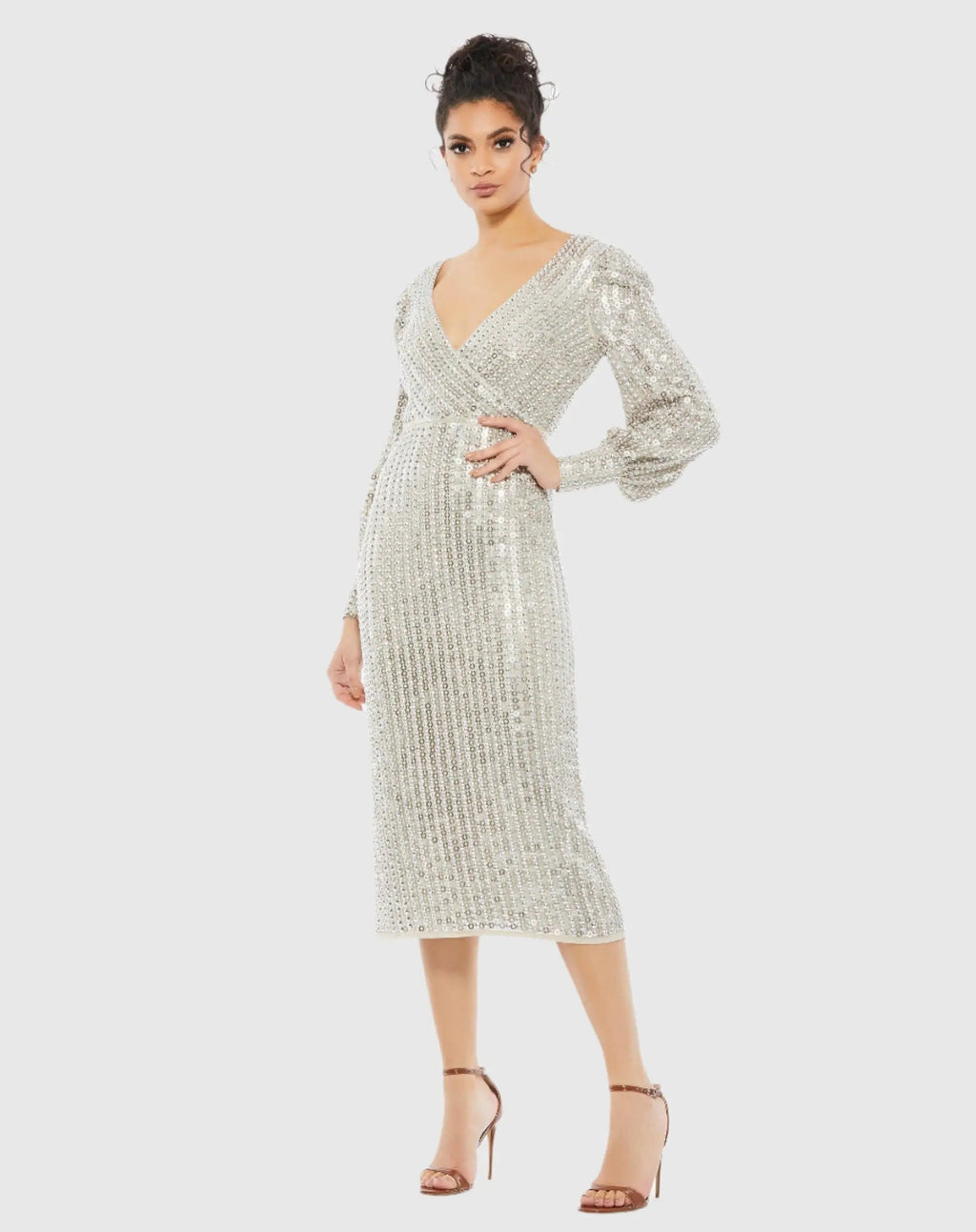 Women's Silver Midi Dress