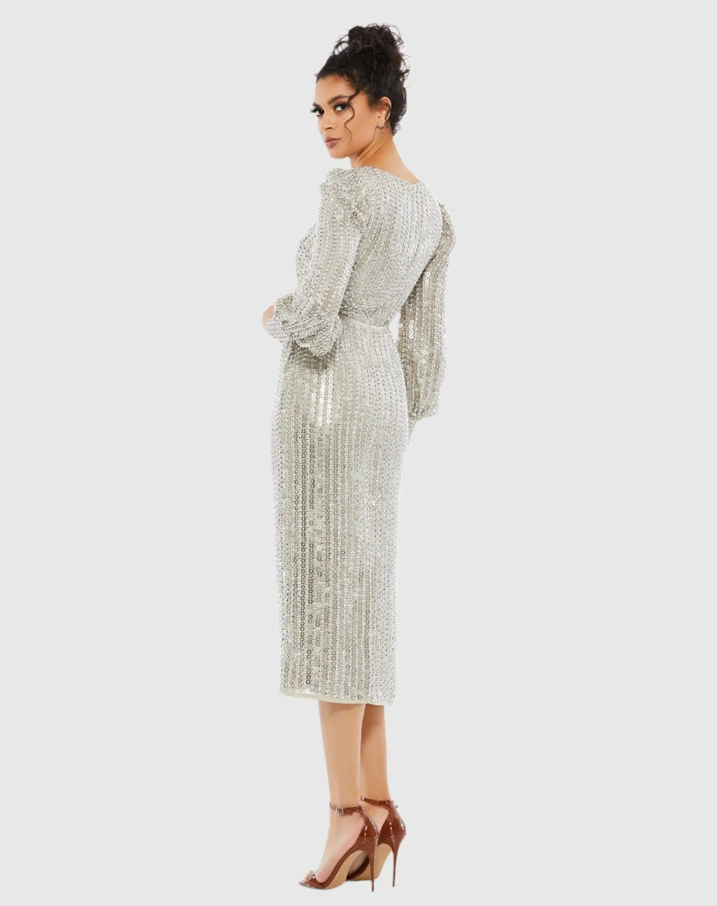 Women's Silver Midi Dress