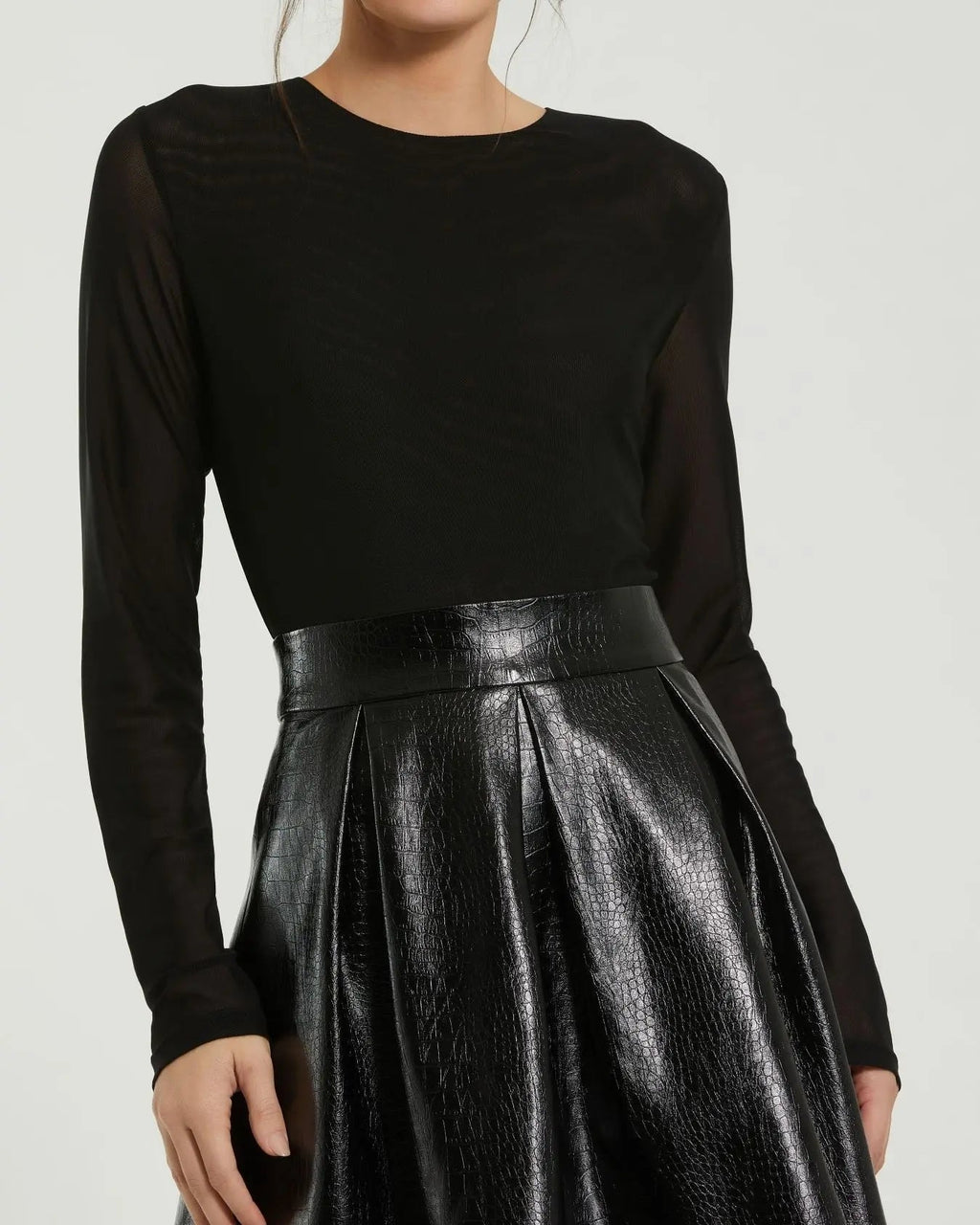 Women's Black Mini Dress - Black Mesh
