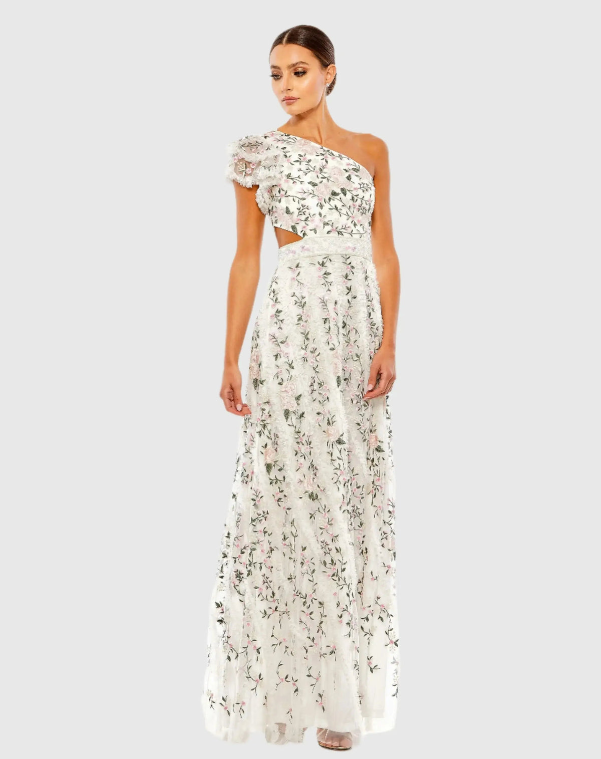 Women's Dress Lace One Shoulder - Sequin Floral