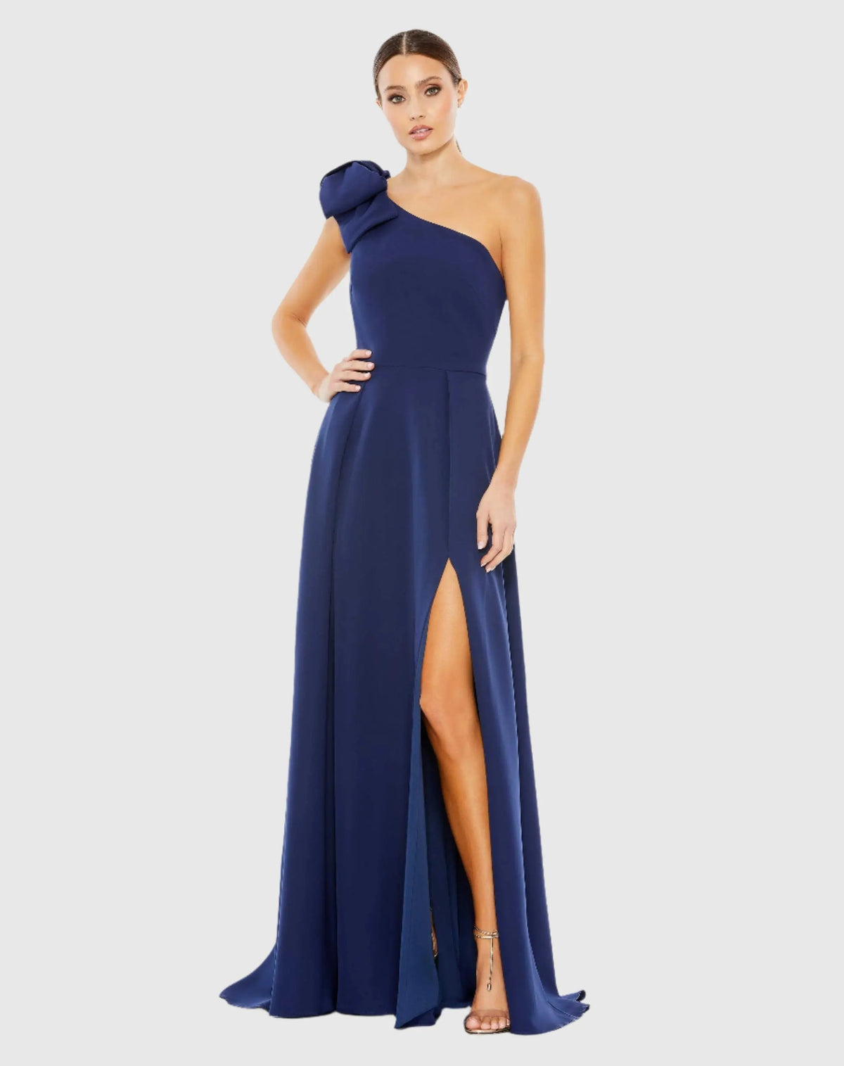 Women's Navy Dress One Shoulder - Blue One-Shoulder Asymmetrical