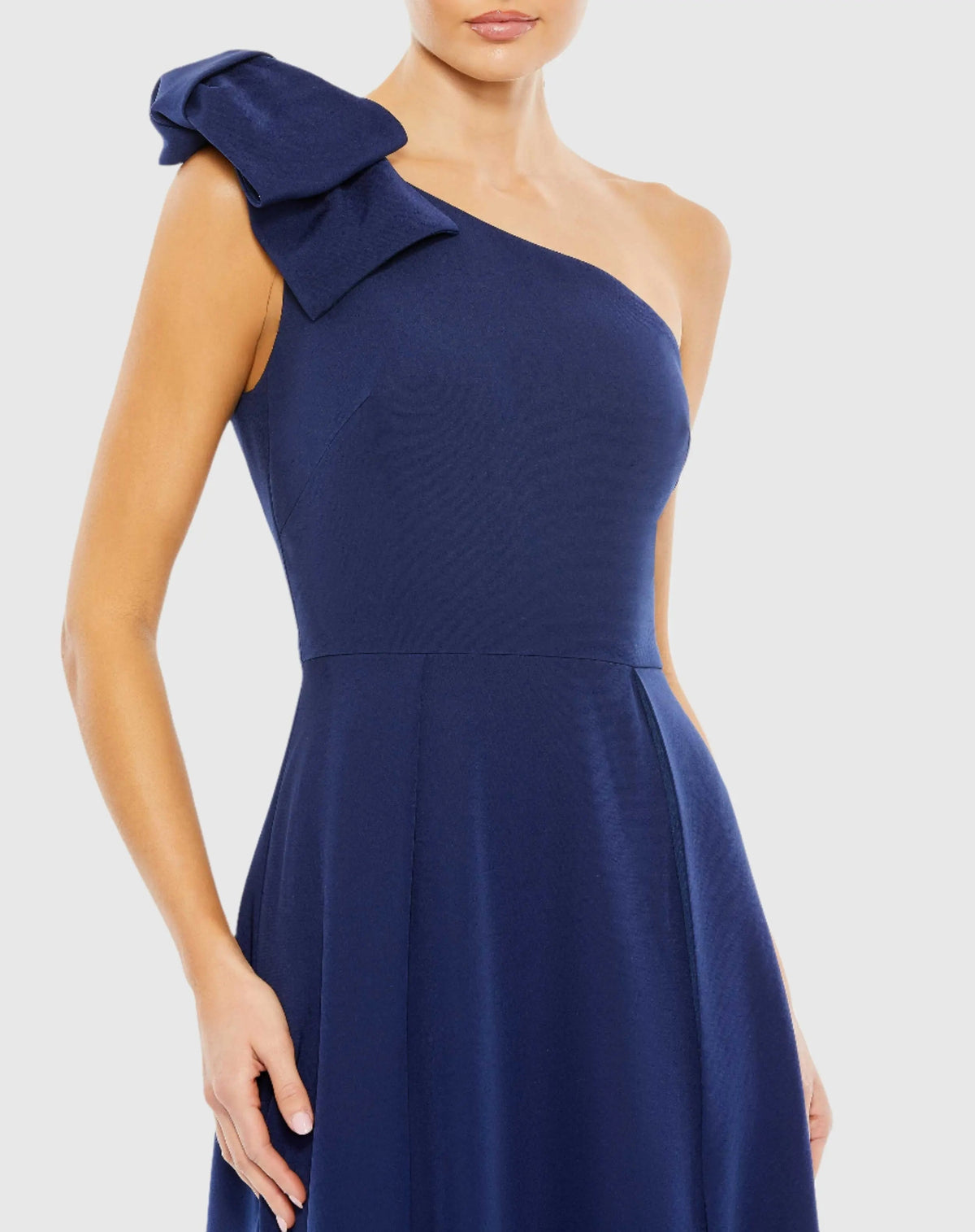 Women's Navy Dress One Shoulder - Blue One-Shoulder Asymmetrical