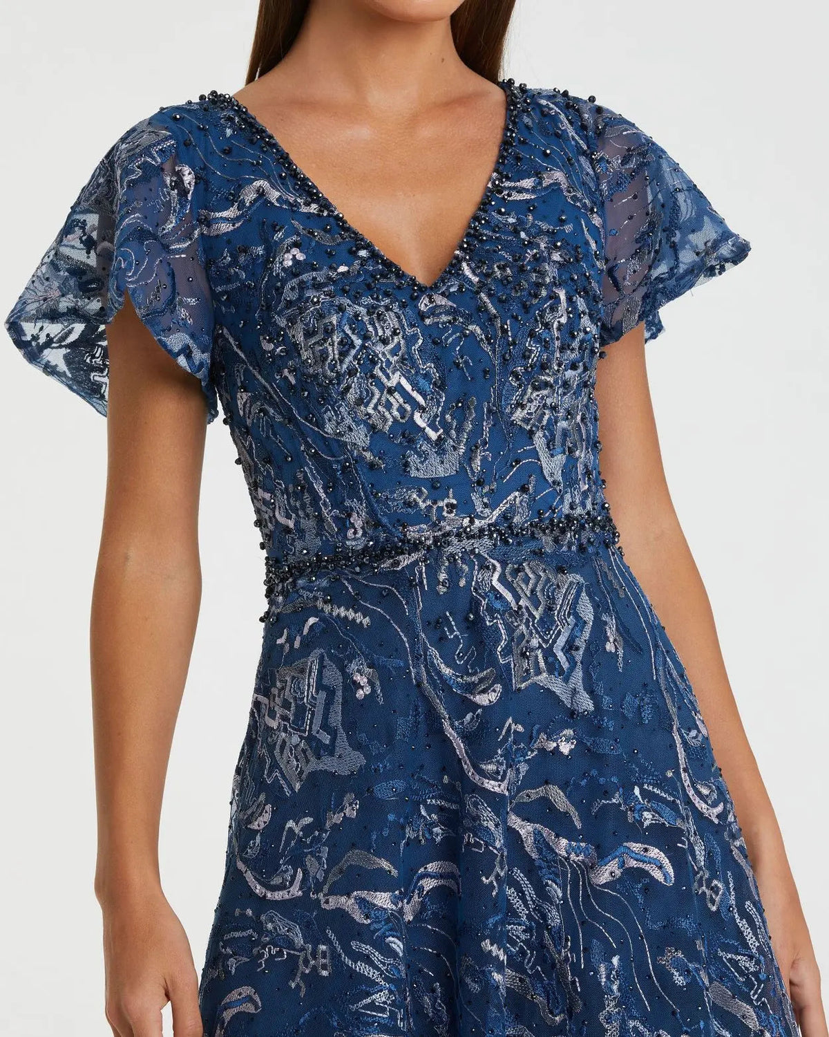 Women's Navy Dress - Blue Mesh