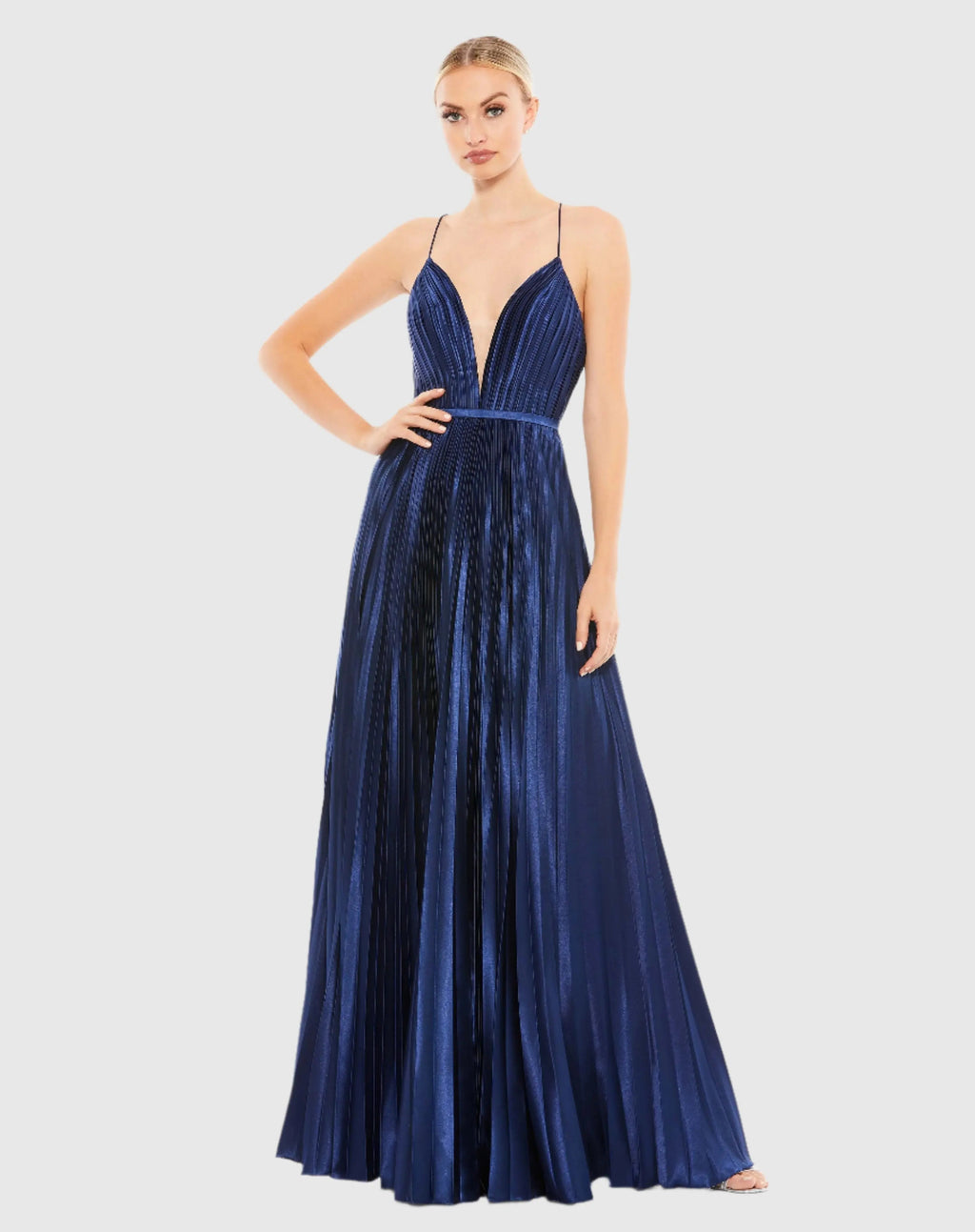Women's Evening Dress for Evening & Special Occasions - Satin Pleated
