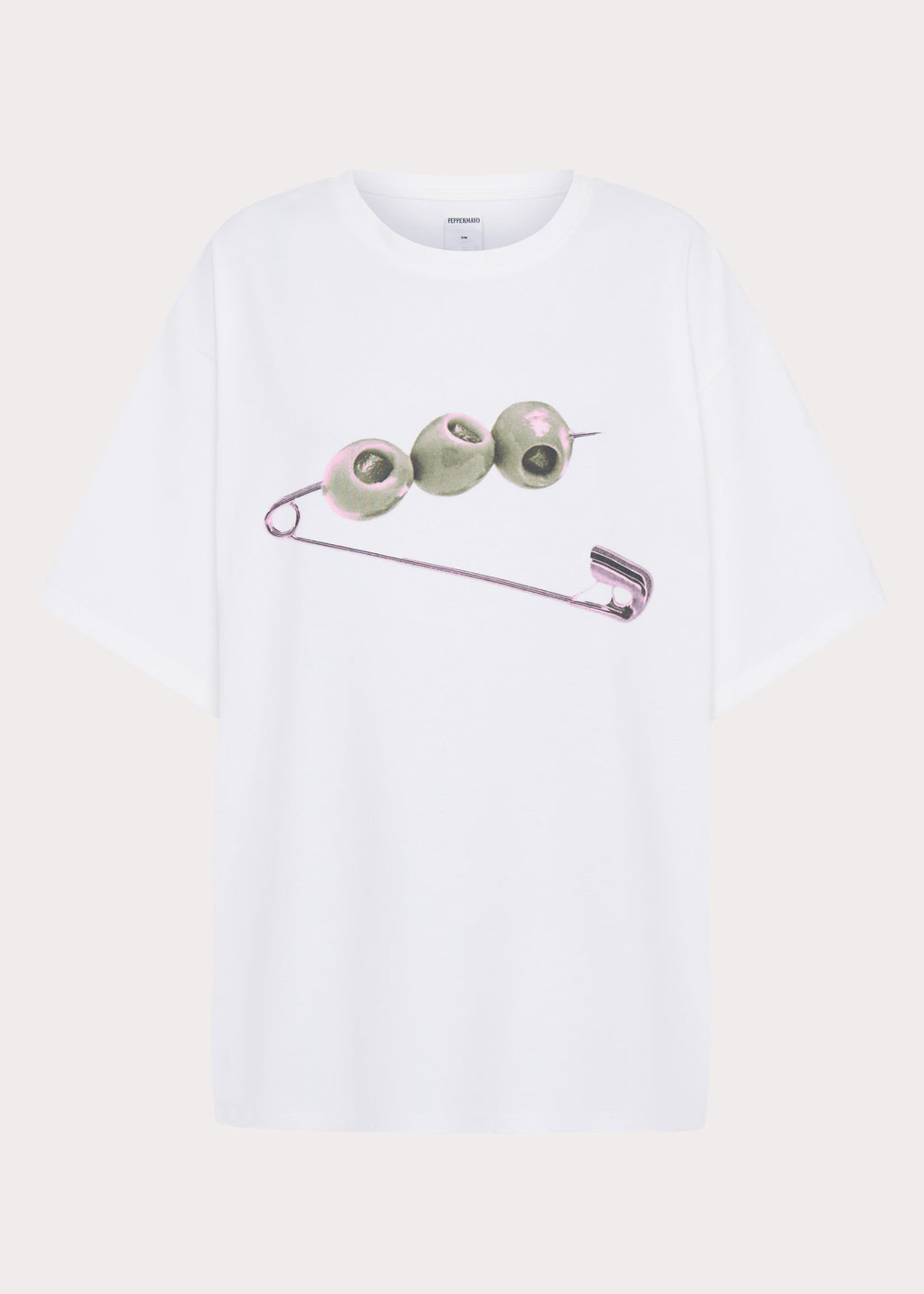 Olive Oversized Tee - White