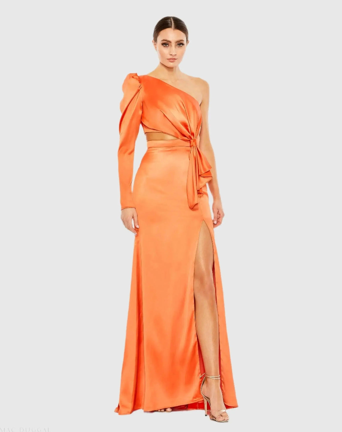 Women's Dress - Satin One-Shoulder