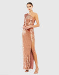 Women's Dress Sequin - Black One-Shoulder Mesh